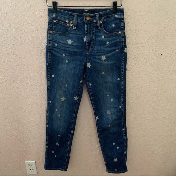 J. Crew Vintage Straight Star Print Denim Jeans Size 25 - Picture 2 of 7